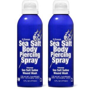 H2Ocean Piercing Aftercare Spray Saline Piercings Cleaning Solution (Set of 2)